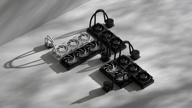 Alt view image 11 of 15 - Fractal Design Radius 360 RGB Black 360mm AIO CPU Liquid Cooler (ARGB Gen 2, Adjust Pro, Dynamic 3 RGB Fans, Copper Cold Plate, Intel LGA 1700/AM5/AM4)
