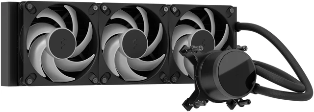 Alt view image 2 of 15 - Fractal Design Radius 360 RGB Black 360mm AIO CPU Liquid Cooler (ARGB Gen 2, Adjust Pro, Dynamic 3 RGB Fans, Copper Cold Plate, Intel LGA 1700/AM5/AM4)