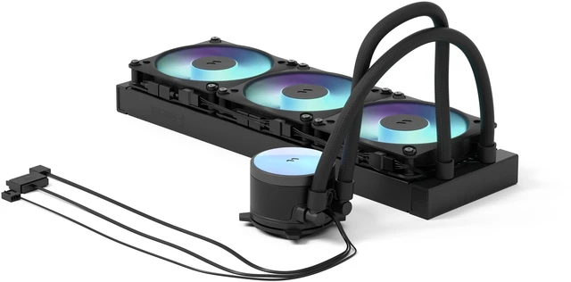 Alt view image 13 of 15 - Fractal Design Radius 360 RGB Black 360mm AIO CPU Liquid Cooler (ARGB Gen 2, Adjust Pro, Dynamic 3 RGB Fans, Copper Cold Plate, Intel LGA 1700/AM5/AM4)