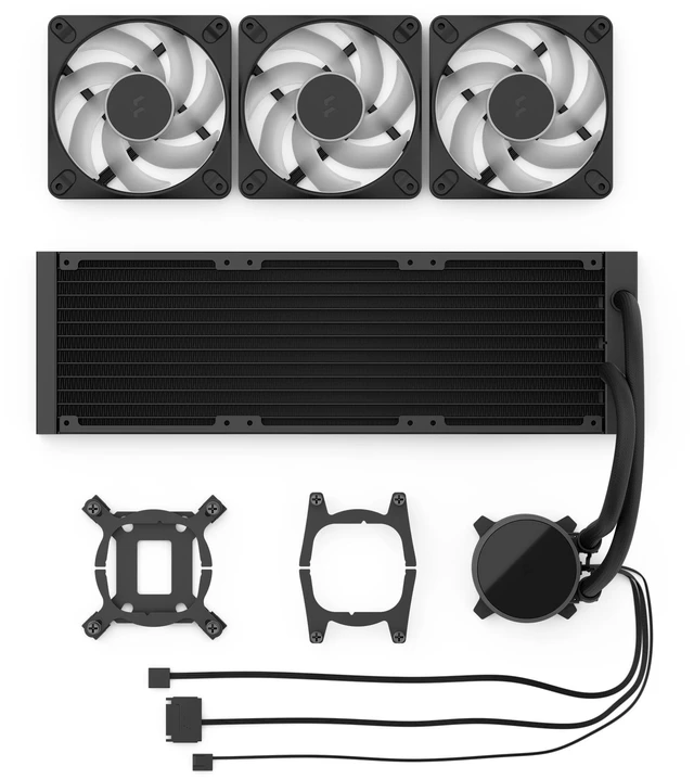Alt view image 15 of 15 - Fractal Design Radius 360 RGB Black 360mm AIO CPU Liquid Cooler (ARGB Gen 2, Adjust Pro, Dynamic 3 RGB Fans, Copper Cold Plate, Intel LGA 1700/AM5/AM4)