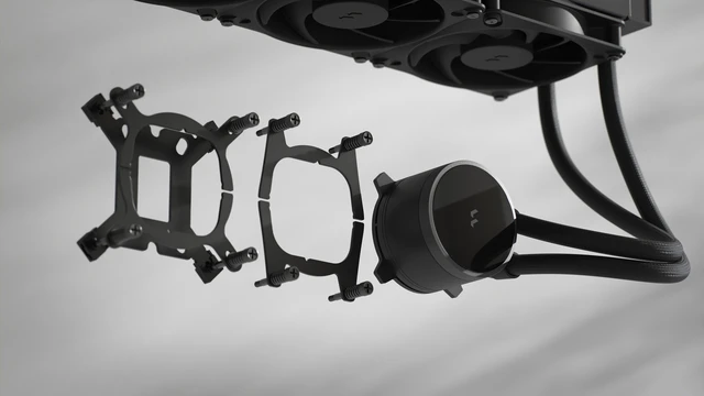 Alt view image 12 of 15 - Fractal Design Radius 360 RGB Black 360mm AIO CPU Liquid Cooler (ARGB Gen 2, Adjust Pro, Dynamic 3 RGB Fans, Copper Cold Plate, Intel LGA 1700/AM5/AM4)