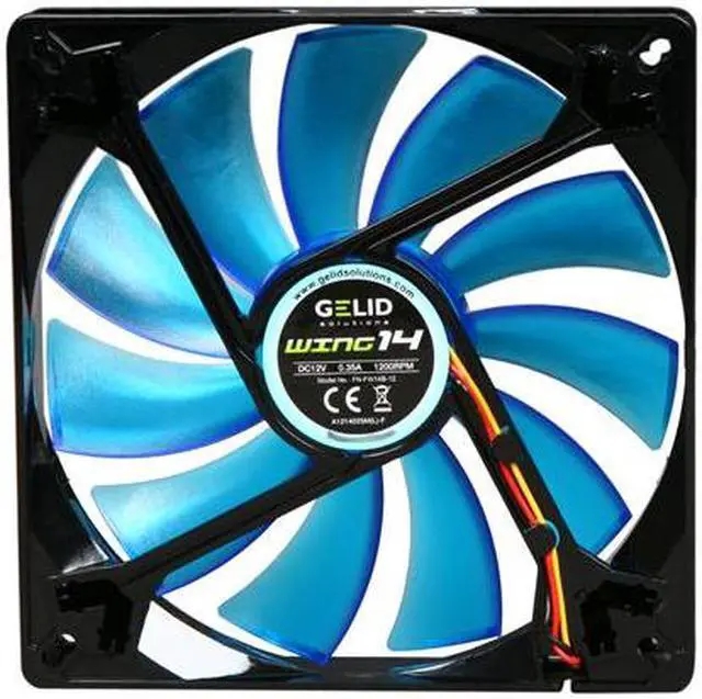 Alt view image 3 of 4 - GELID Solutions WING 14 UV Blue FN-FW14B-12 140mm Case Fan