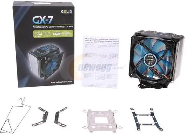 Alt view image 6 of 6 - GELID Solutions CC-GX7-01-A 120mm Nanoflux Bearing CPU Cooler