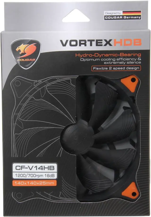 Alt view image 6 of 6 - COUGAR CF-V14HB Vortex Hydro-Dynamic-Bearing (Fluid) 300,000 Hours 14CM Silent Cooling Fan (Black)
