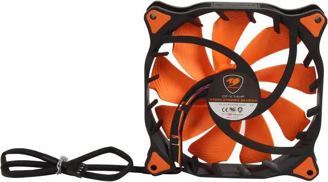 Alt view image 4 of 5 - COUGAR Vortex PWM 140mm (CF-V14HP) Cooling Fan with Hydro-Dynamic Bearing and Pulse Width Modulation (Orange Version)
