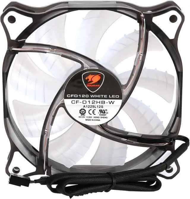 Alt view image 4 of 5 - Cougar CFD12HBW White LED Case Fan