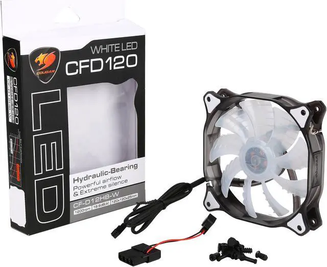 Alt view image 5 of 5 - Cougar CFD12HBW White LED Case Fan