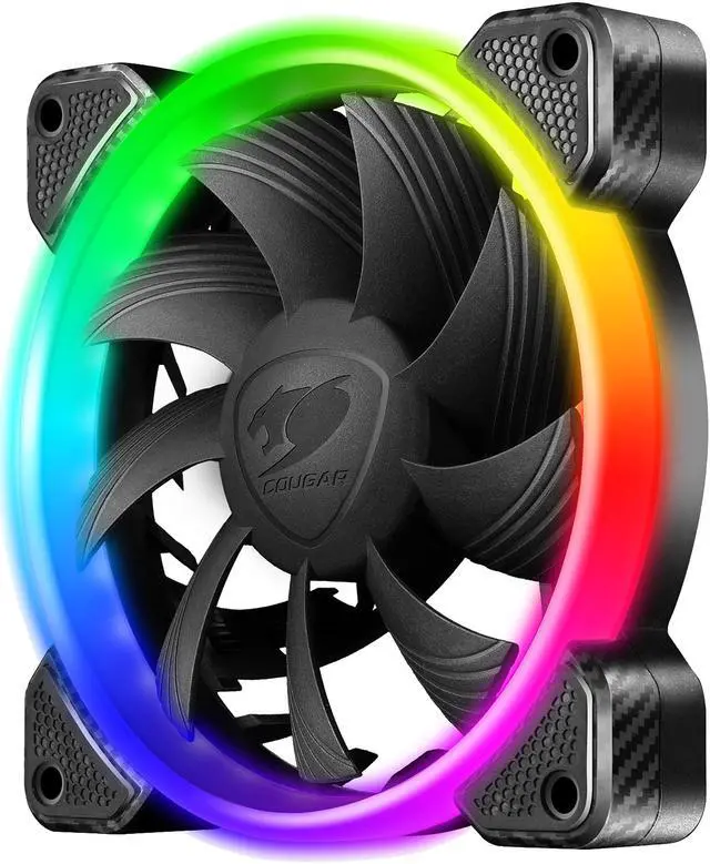Alt view image 2 of 3 - Cougar Hydraulic Vortex RGB HPB 120 mm Cooling Fan with 5V RGB connection to compatible motherboards. CF-V12HB-RGB
