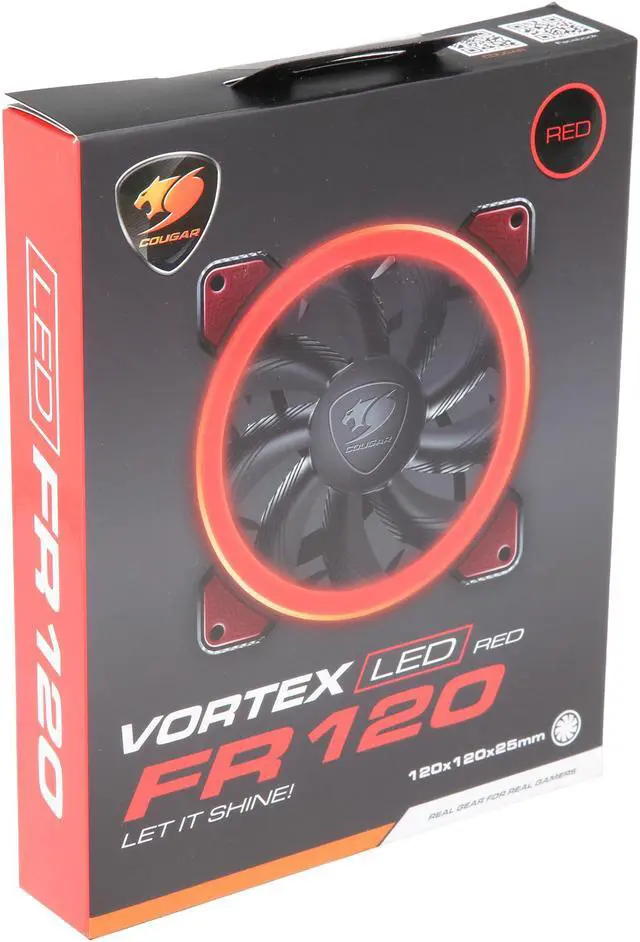 Alt view image 4 of 4 - Cougar Hydraulic Vortex FR 120 mm Red LED Cooling Fan. CF-V12FR