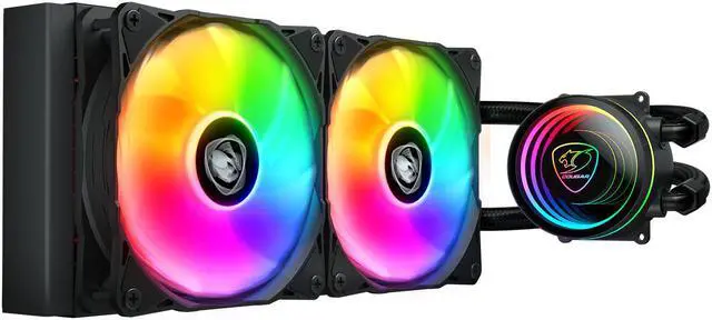 Main image of Cougar Poseidon Elite 240 ARGB Liquid Cooling with Rotatable Pump Head and 2x ARGB Fans