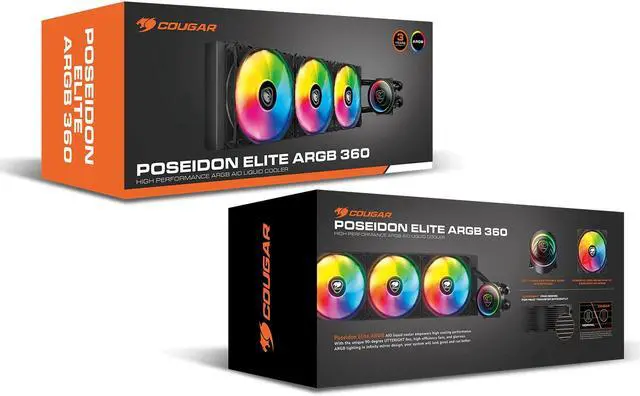 Alt view image 6 of 6 - COUGAR Poseidon Elite ARGB 360 AIO Liquid Cooler