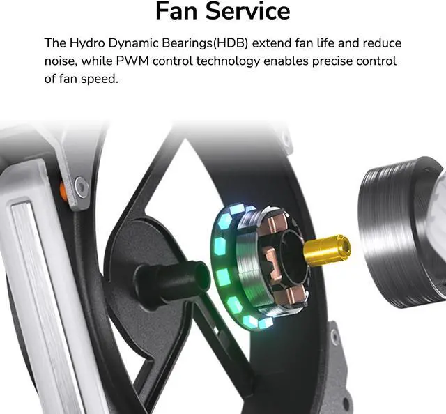 Alt view image 10 of 12 - COUGAR Apolar 120 ARGB Modular PC Case Cooling Fan, 4 Pin PWM / 3 Pin ARGB, Lighting Hydro Dynamic Bearings, 120x120x28 mm, Black