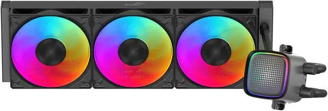 Alt view image 2 of 3 - SAMA L50 360mm Liquid CPU Cooler AIO Cooler with ARGB Infinity Mirror Effect 3x120mm ARGB Light Sync with Motherboard PWM 28mm Fans Low-Noise for AMD:AM4 AM5/Intel LGA 1700/1150/1151/1200/1851 Thermal Grease/Black