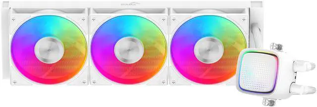 Alt view image 2 of 3 - SAMA L50 360mm Liquid CPU Cooler AIO Cooler with ARGB Infinity Mirror Effect 3x120mm ARGB Light Sync with Motherboard PWM 28mm Fans Low-Noise for AMD:AM4 AM5/Intel LGA 1700/1150/1151/1200/1851 Thermal Grease/White