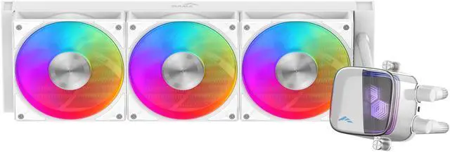 Alt view image 3 of 3 - SAMA L70 360mm Liquid CPU Cooler AIO Cooler with ARGB Infinity Mirror Effect 3x120mm ARGB Light Sync with Motherboard PWM 28mm Fans Low-Noise for AMD AM4/AM5, Intel LGA 1700/1150/1151/1200/1851 Thermal Grease/White