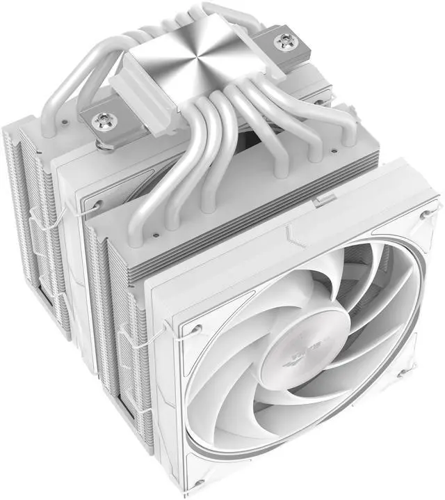 Alt view image 4 of 4 - SAMA A60W Dual-Tower CPU Air Cooler Aluminum Top Cover 6 Copper Heat Pipes, Dual 120mm PWM Fans, for AMD AM4/AM5, Intel LGA 1700/1150/1151/1200/1851 Thermal Grease/White