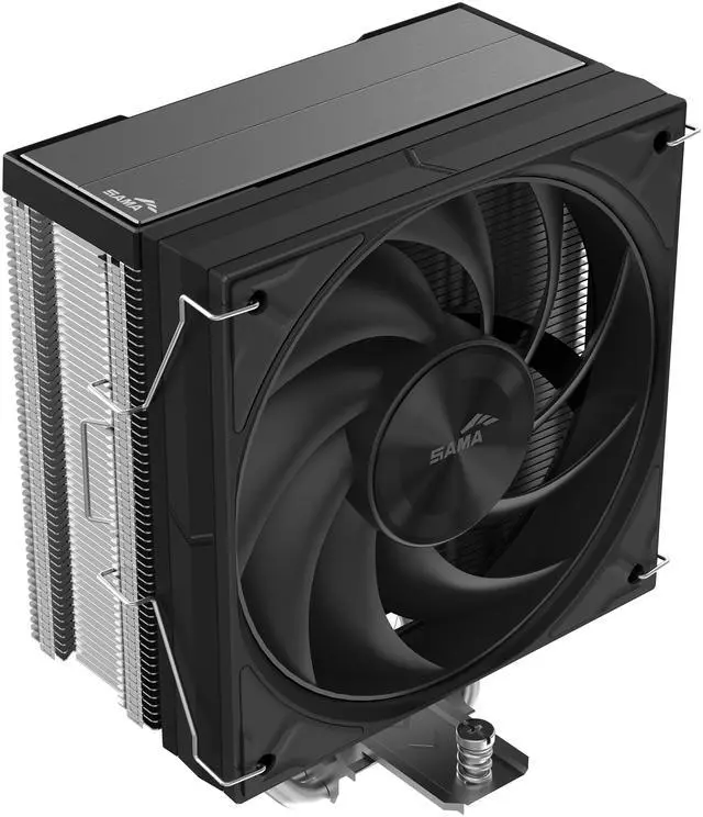 Alt view image 2 of 3 - SAMA A60E Dual-Tower CPU Air Cooler Aluminum Top Cover 6 Copper Heat Pipes, Dual 120mm PWM Fans, for AMD AM4/AM5, Intel LGA 1700/1150/1151/1200/1851 Thermal Grease