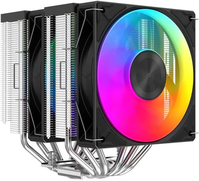 Main image of SAMA A60L Dual-Tower CPU Air Cooler ARGB Plastic Top Cover 6 Copper Heat Pipes, Dual 120mm ARGB Light Sync with Motherboard PWM Fans, for AMD AM4/AM5, Intel LGA 1700/1150/1151/1200/1851 Thermal Grease