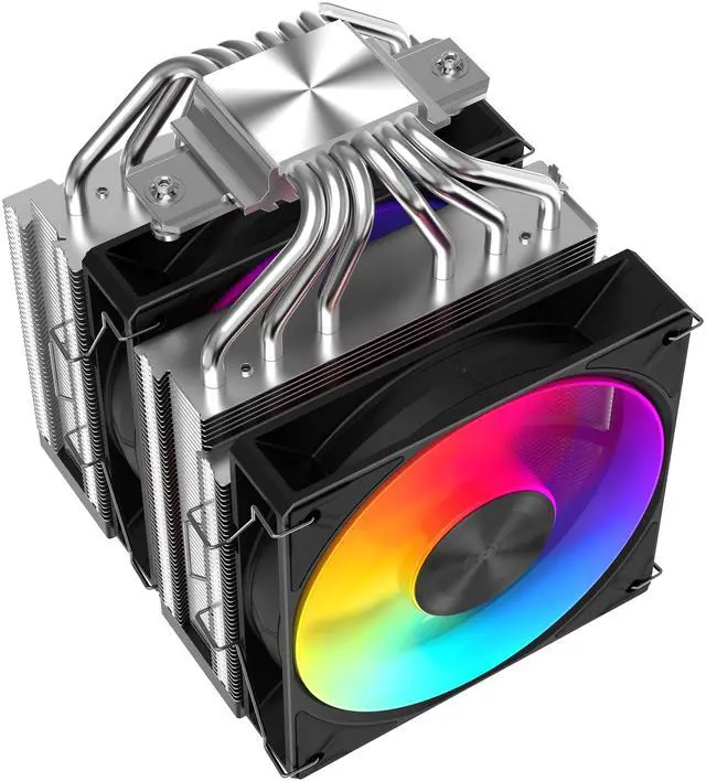 Alt view image 4 of 4 - SAMA A60L Dual-Tower CPU Air Cooler ARGB Plastic Top Cover 6 Copper Heat Pipes, Dual 120mm ARGB Light Sync with Motherboard PWM Fans, for AMD AM4/AM5, Intel LGA 1700/1150/1151/1200/1851 Thermal Grease