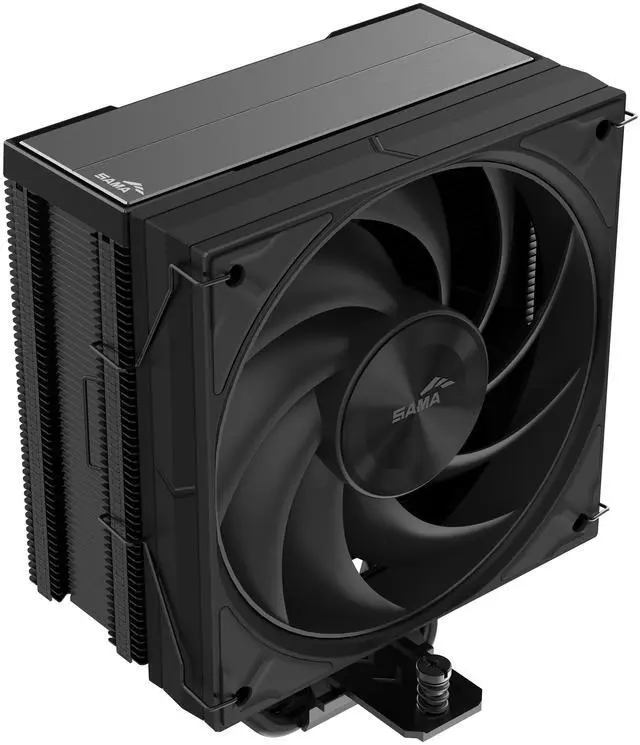 Alt view image 2 of 3 - SAMA A40B Single-Tower CPU Air Cooler Aluminum Top Cover 4 Copper Heat Pipes, 120mm PWM Fans, for AMD AM4/AM5, Intel LGA 1700/1150/1151/1200/1851 Thermal Grease/Black