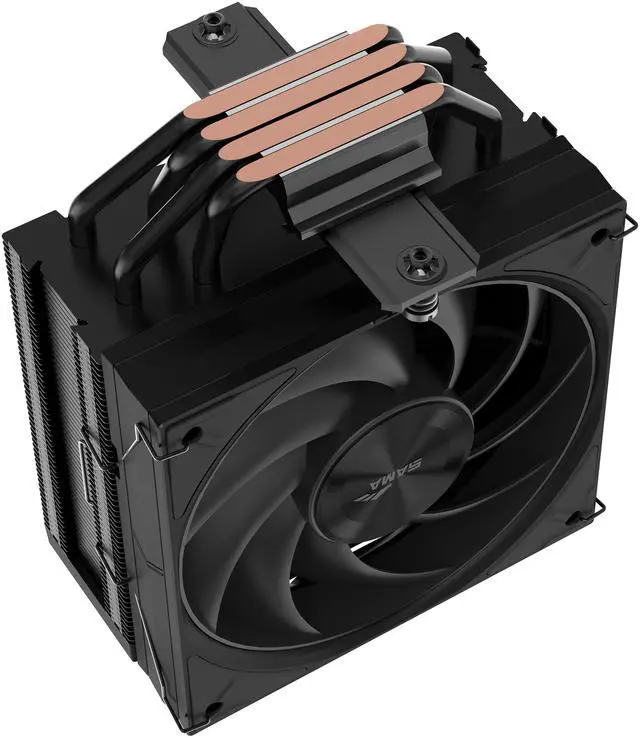 Alt view image 3 of 3 - SAMA A40B Single-Tower CPU Air Cooler Aluminum Top Cover 4 Copper Heat Pipes, 120mm PWM Fans, for AMD AM4/AM5, Intel LGA 1700/1150/1151/1200/1851 Thermal Grease/Black