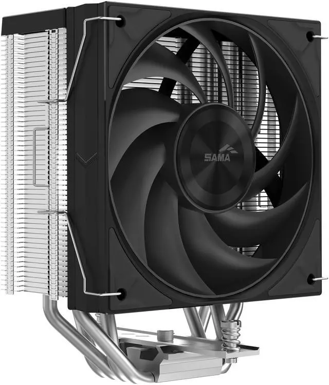 Main image of SAMA A40E Single-Tower CPU Air Cooler Aluminum Top Cover 4 Copper Heat Pipes, 120mm PWM Fans, for AMD AM4/AM5, Intel LGA 1700/1150/1151/1200/1851 Thermal Grease