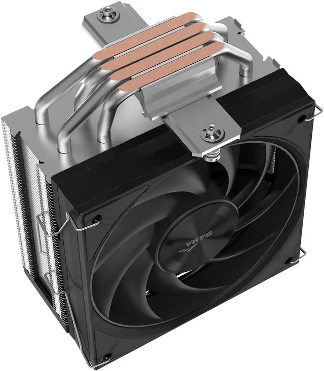 Alt view image 3 of 3 - SAMA A40E Single-Tower CPU Air Cooler Aluminum Top Cover 4 Copper Heat Pipes, 120mm PWM Fans, for AMD AM4/AM5, Intel LGA 1700/1150/1151/1200/1851 Thermal Grease