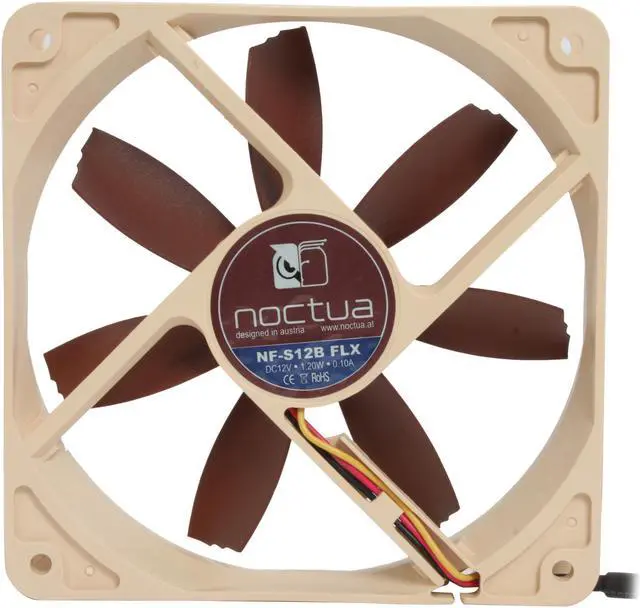Alt view image 3 of 4 - Noctua NF-S12B FLX 120mm, 3 Speed Setting, Beveled Blade Tips Design, SSO Bearing Fan