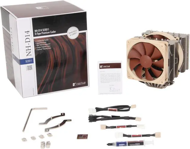 Alt view image 7 of 6 - Noctua NH-D14 SE2011 140mm and 120mm SSO CPU Cooler
