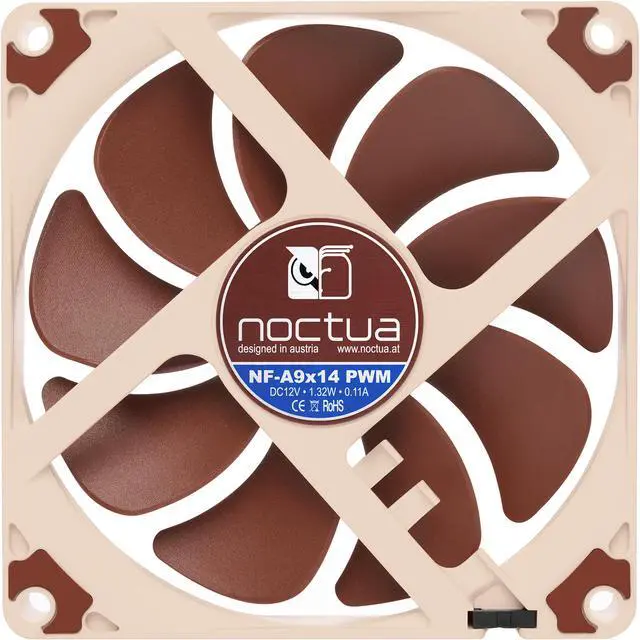 Alt view image 3 of 7 - Noctua NF-A9x14 PWM, Premium Quiet Fan, 4-Pin (92x14mm, Brown)