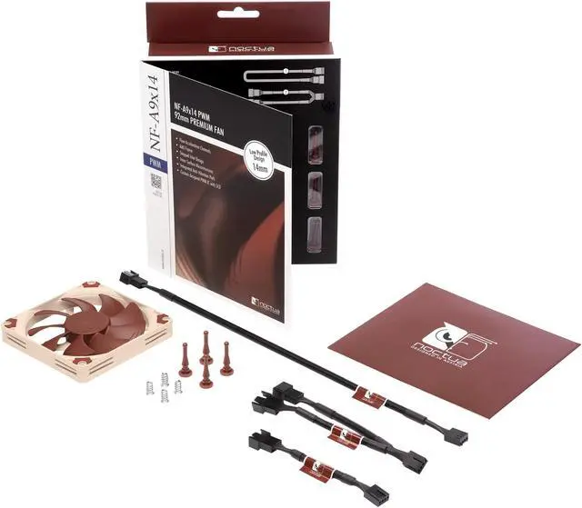 Alt view image 4 of 7 - Noctua NF-A9x14 PWM, Premium Quiet Fan, 4-Pin (92x14mm, Brown)