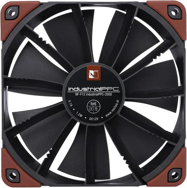 Alt view image 4 of 7 - Noctua NF-F12 iPPC-2000, Heavy Duty Cooling Fan, 3-Pin, 2000 RPM (120mm, Black)