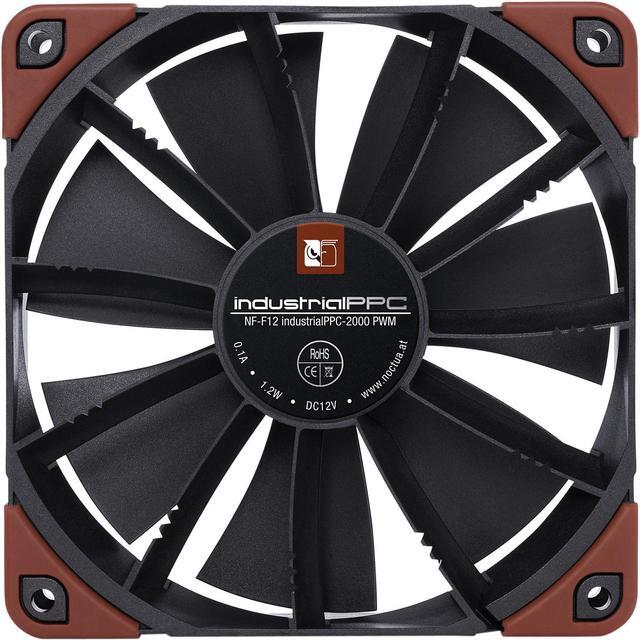 Alt view image 5 of 7 - Noctua NF-F12 iPPC-2000 PWM, Heavy Duty Cooling Fan, 4-Pin, 2000 RPM (120mm, Black)