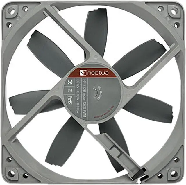 Alt view image 3 of 7 - Noctua NF-S12B redux-1200 PWM, High Performance Cooling Fan, 4-Pin, 1200 RPM (120mm, Grey)