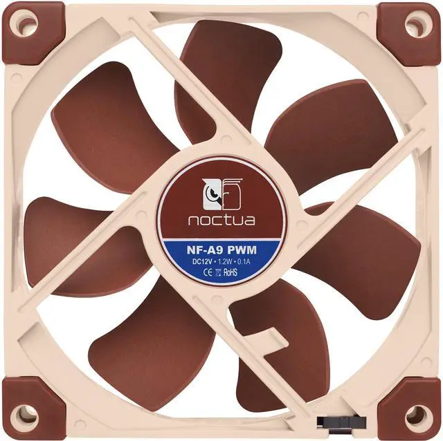 Alt view image 4 of 7 - Noctua NF-A9 PWM, Premium Quiet Fan, 4-Pin (92mm, Brown)