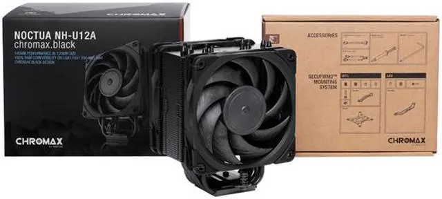 Alt view image 4 of 4 - Noctua NH-U12A-CH-BK 120mm SSO2 CPU Cooler