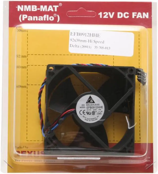 Alt view image 2 of 2 - Delta EFB0912HHE 92mm Case Fan