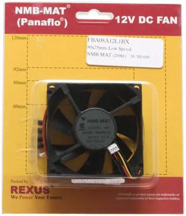 Alt view image 2 of 2 - Rexus NMB-MAT (Panaflo) 80mm Case Fan
