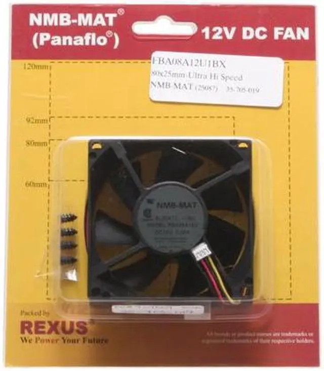 Alt view image 2 of 2 - Rexus NMB-MAT (Panaflo) 80mm Case Fan