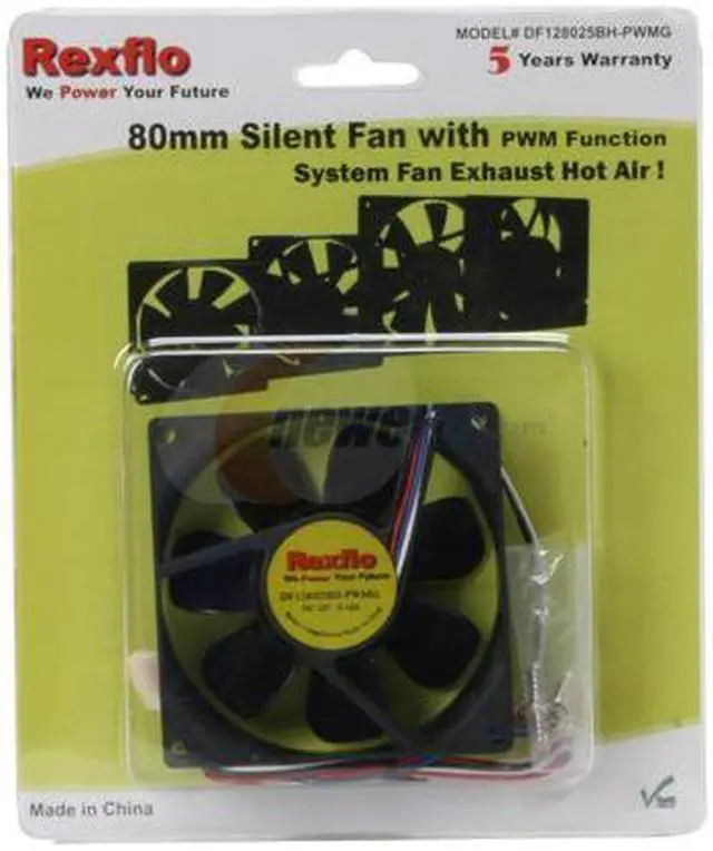 Alt view image 4 of 4 - Rexflo DF128025BH-PWMG 80mm Case Fan