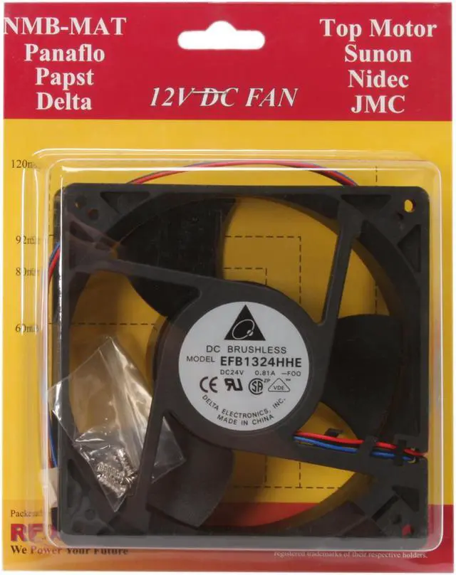 Alt view image 7 of 7 - Delta EFB1324HHE 127mm 24v Case Fan