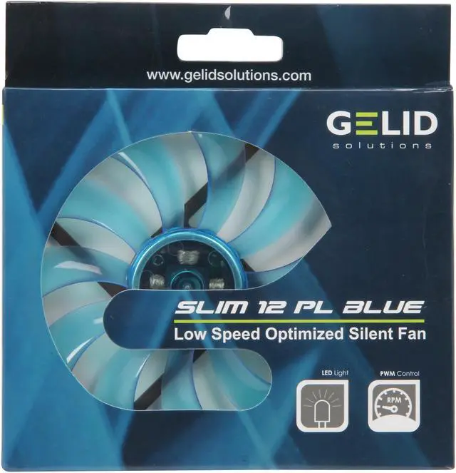 Alt view image 4 of 4 - GELID Solutions Slim 12 PL 120mm Blue LED Case Fan