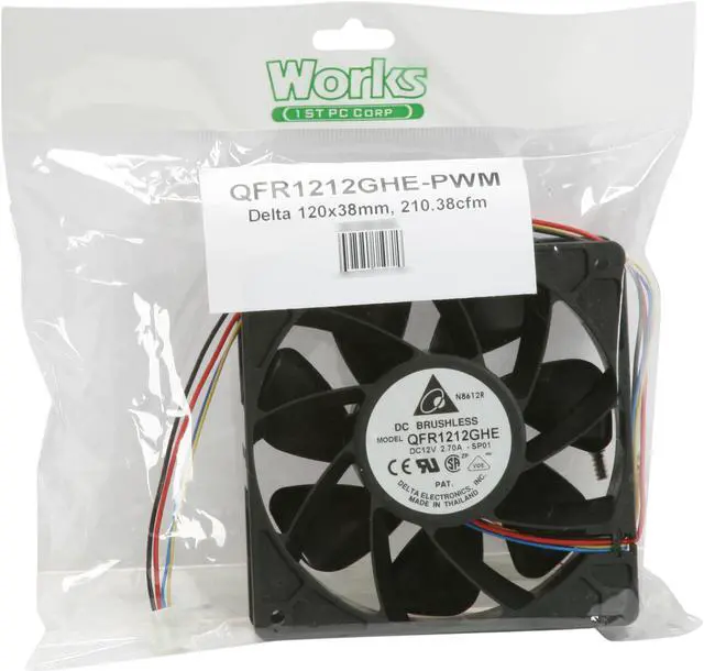 Alt view image 9 of 9 - Delta QFR1212GHE-PWM Case cooler