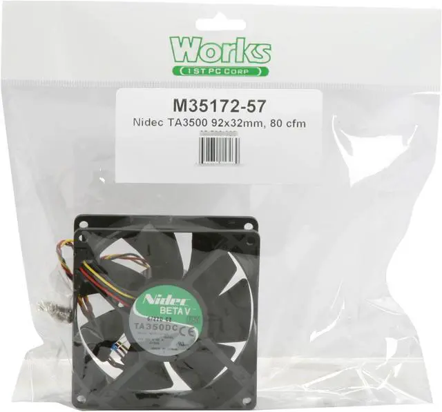 Alt view image 9 of 9 - Nidec M35172-57 92mm Non-LED LED Case cooler