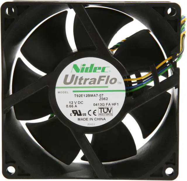 Alt view image 2 of 4 - Nidec Ultraflo T92E12BMA7-PWM 92mm Case Fan