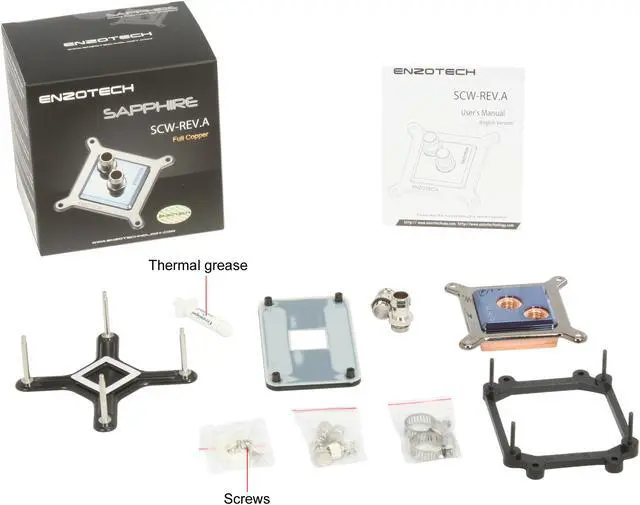 Alt view image 3 of 3 - Enzotech Sapphire Series SCW-REV.A CPU Waterblock