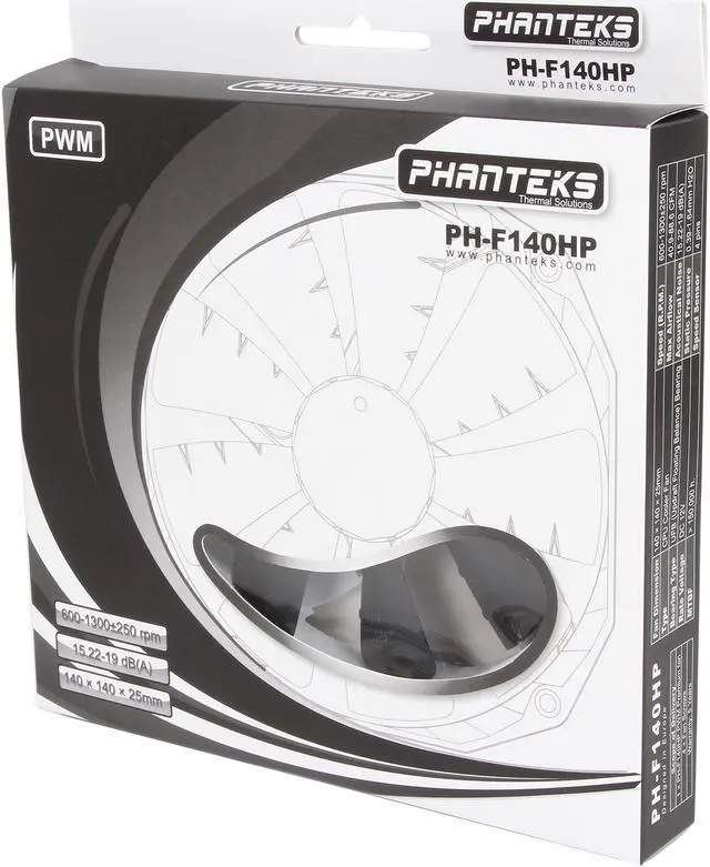 Alt view image 7 of 7 - Phanteks PH-F140HP PH-F140HP_BK 140mm CPU Cooler Fan