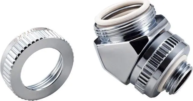 Alt view image 4 of 4 - Phanteks Glacier Series Fittings PH-RA45_CR16 16MM Hard Tube Rotary Fitting 45 - Mirror Chrome