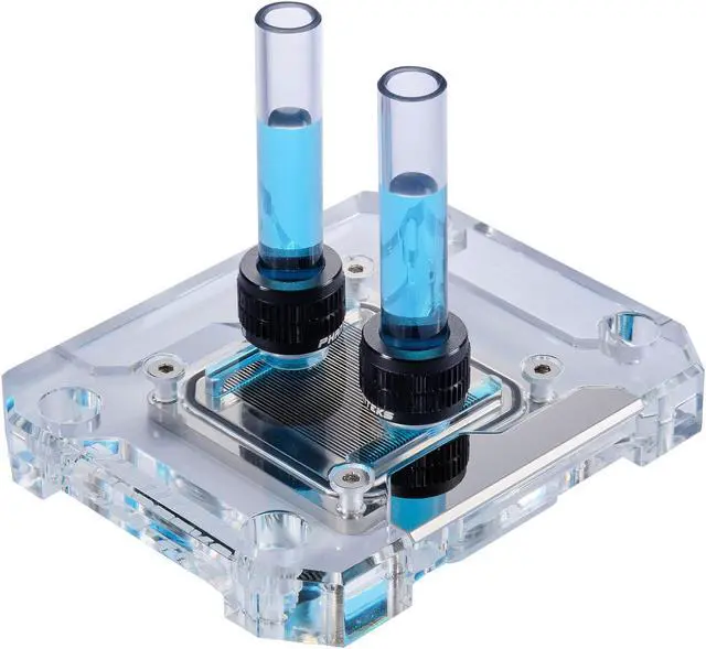 Alt view image 3 of 6 - Phanteks Glacier C360A CPU Water Block for AMD AM4, Acrylic Cover, Digital-RGB LED lighting, Chrome and Black Cover