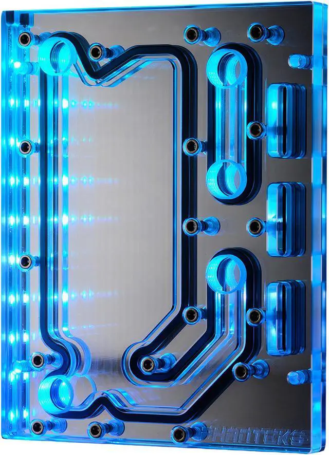 Alt view image 2 of 9 - Phanteks Glacier D120 Universal Distribution Plate, Mirror Acrylic Backplate, Digital-RGB LED